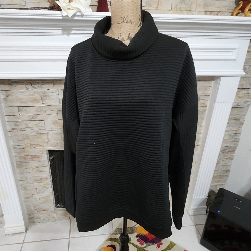 Tahari funnel neck ribbed active athletic workout tunic plus‎ size 2X 3X new!!!